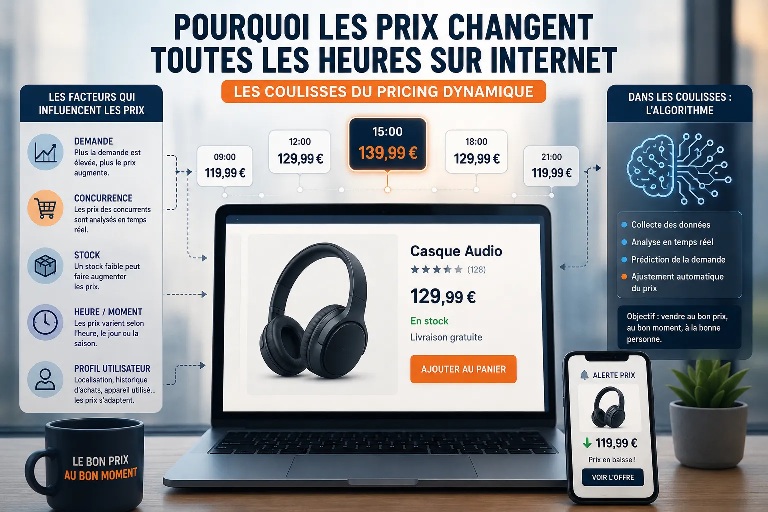 Pourquoi les prix changent toutes les heures sur internet 